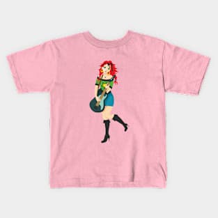 Girl playing the guitar Kids T-Shirt